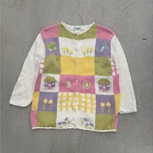 Tobi Women's Colorful Patchwork Cardigan